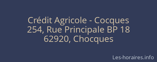 Crédit Agricole - Cocques