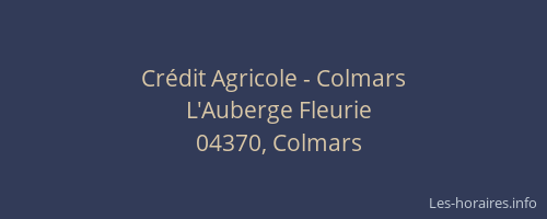 Crédit Agricole - Colmars
