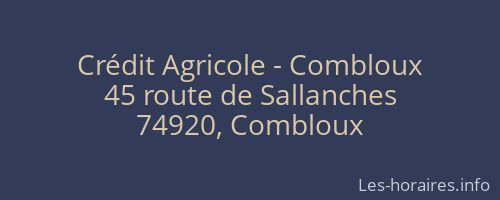 Crédit Agricole - Combloux