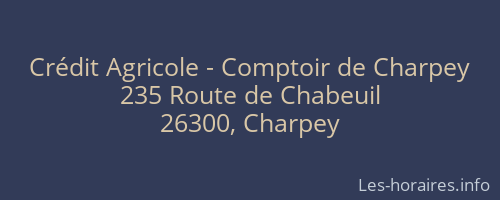 Crédit Agricole - Comptoir de Charpey