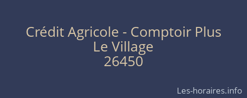 Crédit Agricole - Comptoir Plus