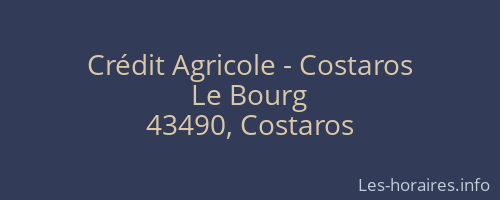 Crédit Agricole - Costaros