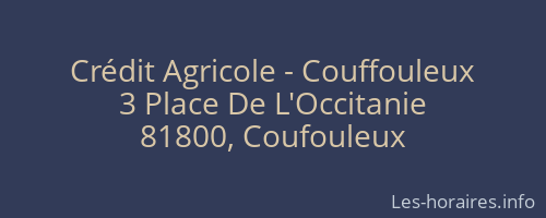 Crédit Agricole - Couffouleux