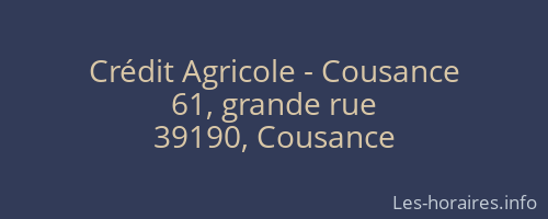 Crédit Agricole - Cousance