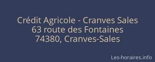 Crédit Agricole - Cranves Sales