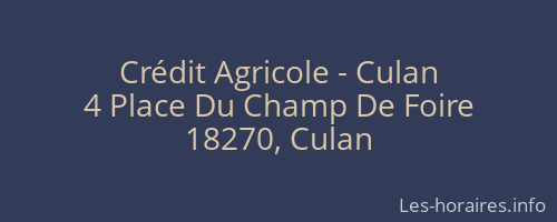 Crédit Agricole - Culan