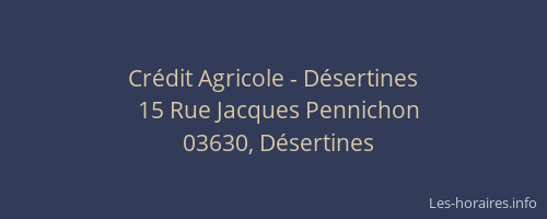 Crédit Agricole - Désertines