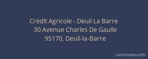 Crédit Agricole - Deuil La Barre