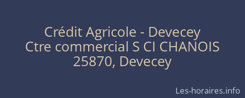 Crédit Agricole - Devecey