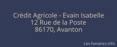 Crédit Agricole - Evain Isabelle