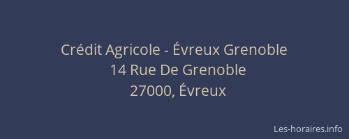 Crédit Agricole - Évreux Grenoble