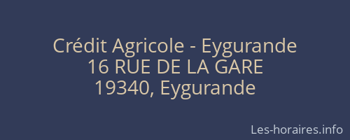 Crédit Agricole - Eygurande