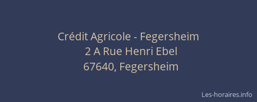 Crédit Agricole - Fegersheim