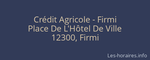 Crédit Agricole - Firmi