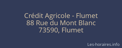 Crédit Agricole - Flumet