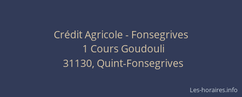 Crédit Agricole - Fonsegrives