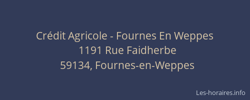 Crédit Agricole - Fournes En Weppes