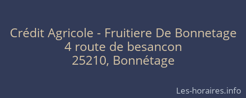 Crédit Agricole - Fruitiere De Bonnetage