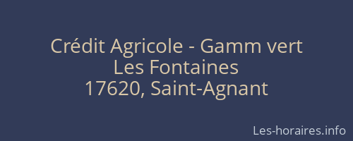 Crédit Agricole - Gamm vert