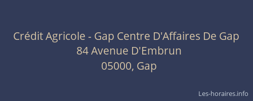 Crédit Agricole - Gap Centre D'Affaires De Gap