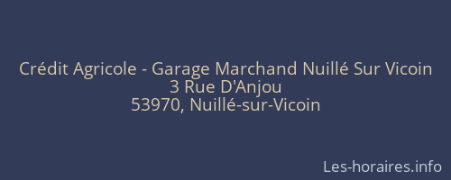 Crédit Agricole - Garage Marchand Nuillé Sur Vicoin