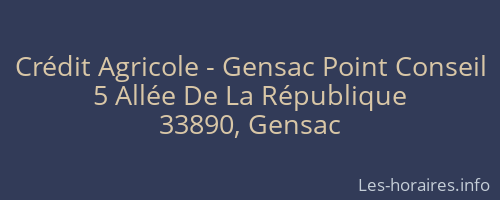 Crédit Agricole - Gensac Point Conseil