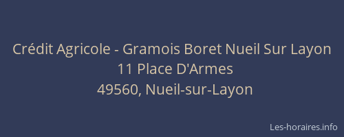 Crédit Agricole - Gramois Boret Nueil Sur Layon