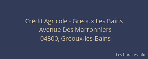 Crédit Agricole - Greoux Les Bains
