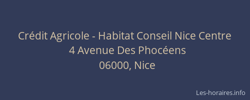 Crédit Agricole - Habitat Conseil Nice Centre