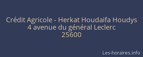 Crédit Agricole - Herkat Houdaifa Houdys