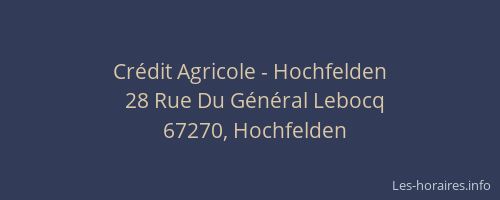 Crédit Agricole - Hochfelden
