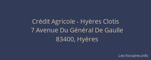 Crédit Agricole - Hyères Clotis