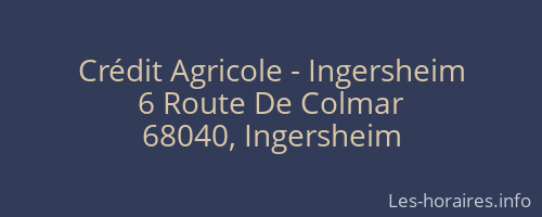 Crédit Agricole - Ingersheim