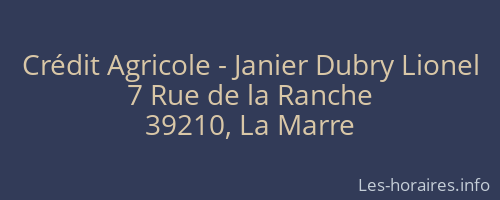 Crédit Agricole - Janier Dubry Lionel