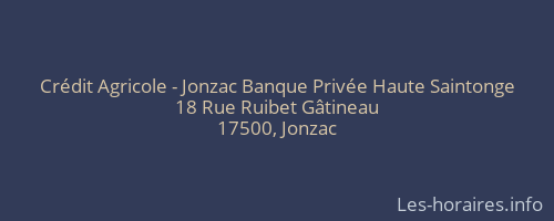 Crédit Agricole - Jonzac Banque Privée Haute Saintonge