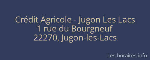 Crédit Agricole - Jugon Les Lacs