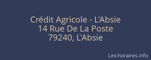 Crédit Agricole - L'Absie