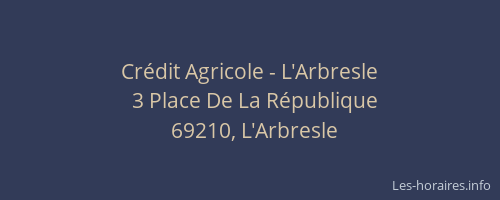 Crédit Agricole - L'Arbresle