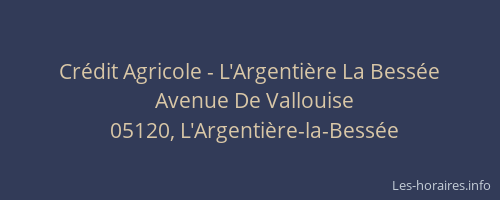 Crédit Agricole - L'Argentière La Bessée