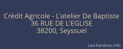 Crédit Agricole - L'atelier De Baptiste