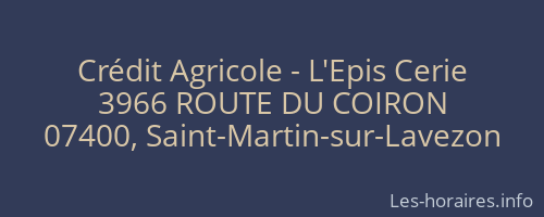 Crédit Agricole - L'Epis Cerie