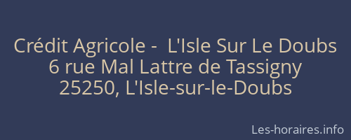 Crédit Agricole -  L'Isle Sur Le Doubs