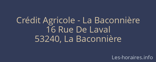 Crédit Agricole - La Baconnière