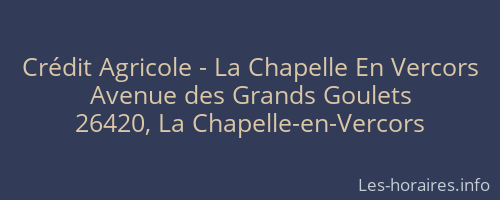 Crédit Agricole - La Chapelle En Vercors