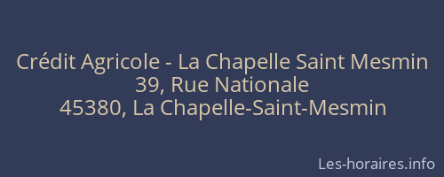 Crédit Agricole - La Chapelle Saint Mesmin