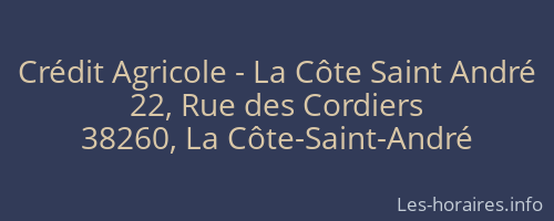 Crédit Agricole - La Côte Saint André