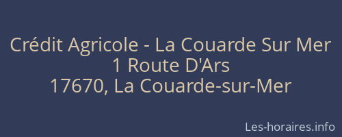 Crédit Agricole - La Couarde Sur Mer