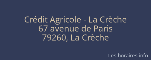 Crédit Agricole - La Crèche
