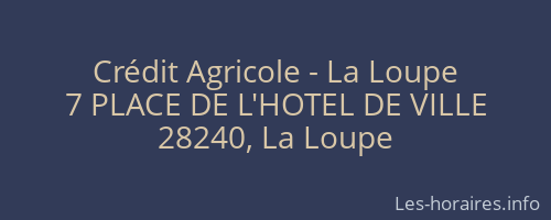 Crédit Agricole - La Loupe