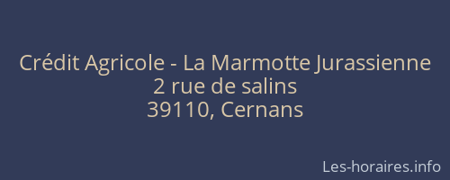 Crédit Agricole - La Marmotte Jurassienne